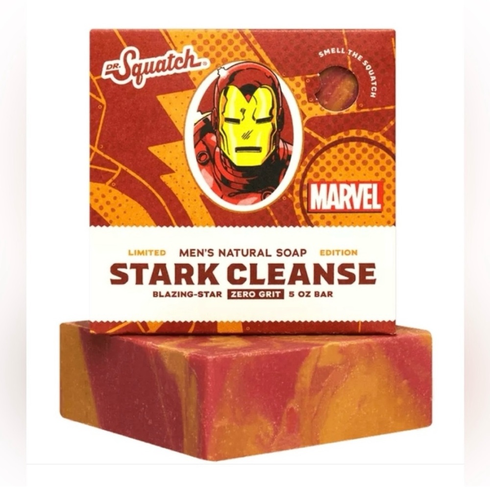 Dr. Squatch Marvel Iron Man Men’s Natural Bar Soap| Zero Grit 5 oz